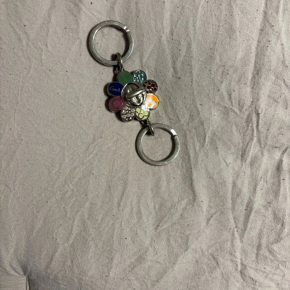 Coach Legacy Flower Charm Keychain - Picture 2 of 4